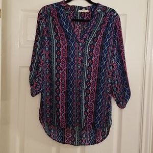 Sheer Aztec Print Top
